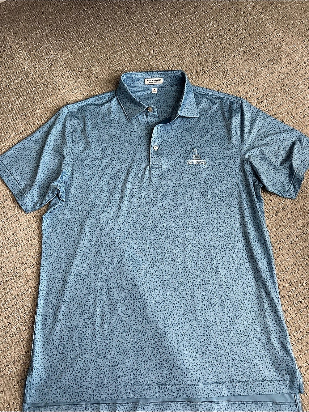 Peter Millar Men's Polo Blue Size Medium Like New